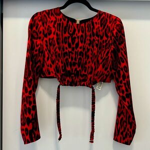 Zara top with strap, atlas , red , animal print